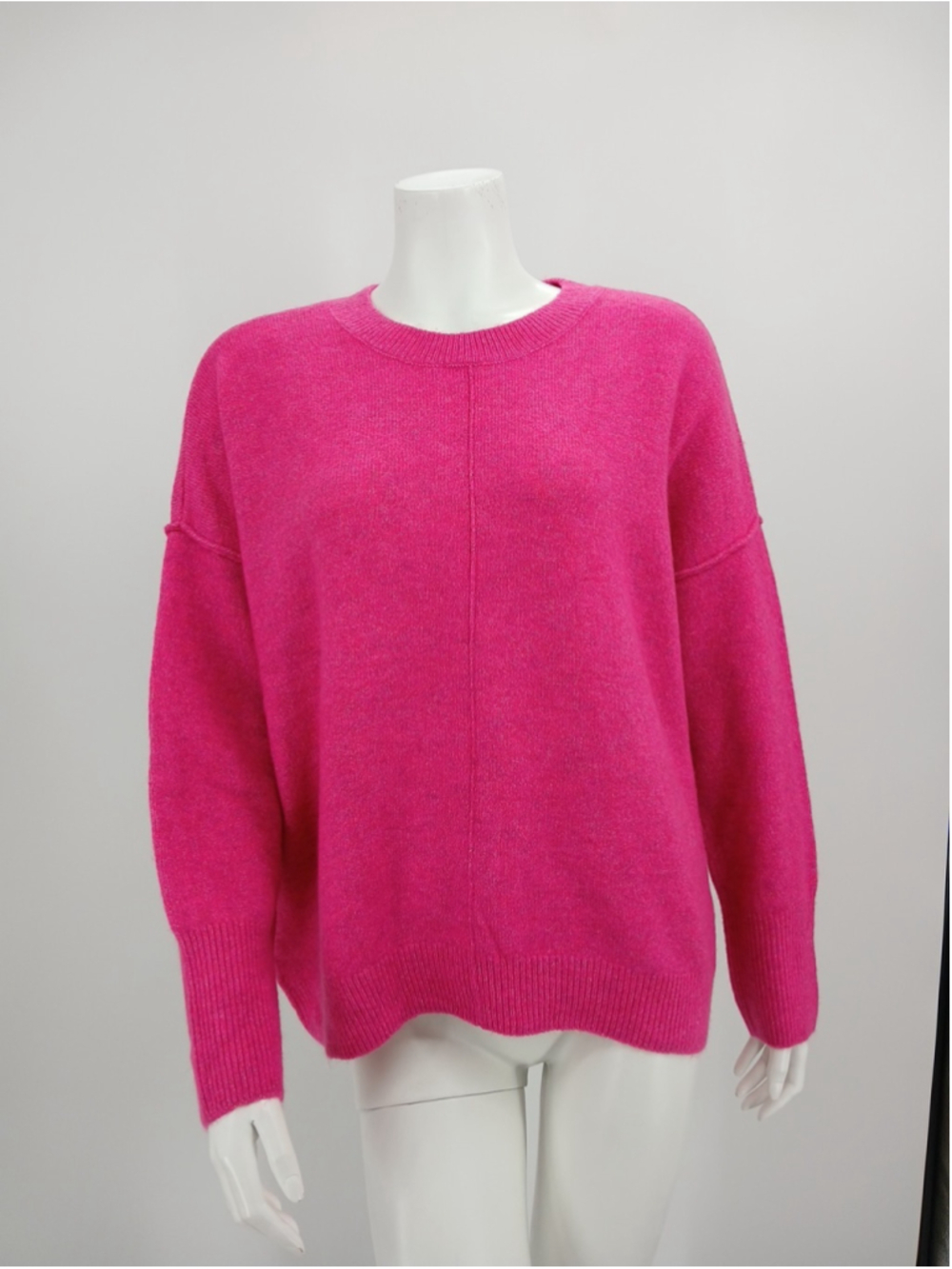 New Vince Camuto Center Seam Crewneck Pullover Sweater Pink Size L